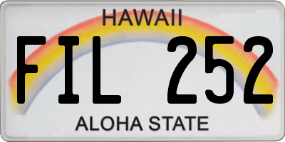 HI license plate FIL252