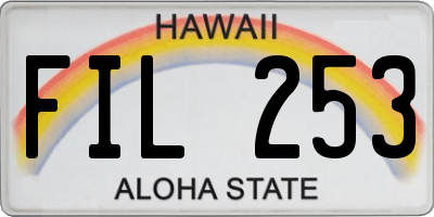 HI license plate FIL253