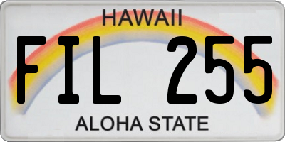 HI license plate FIL255