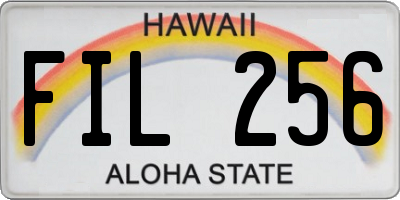 HI license plate FIL256