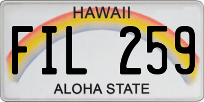 HI license plate FIL259