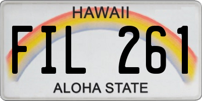 HI license plate FIL261