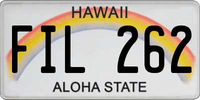 HI license plate FIL262