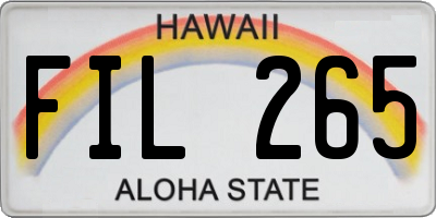 HI license plate FIL265