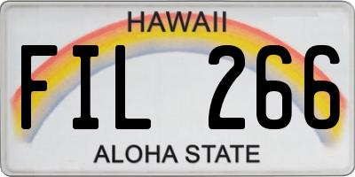 HI license plate FIL266