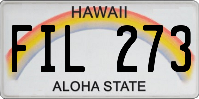 HI license plate FIL273
