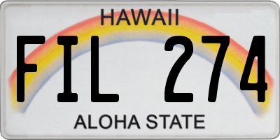 HI license plate FIL274