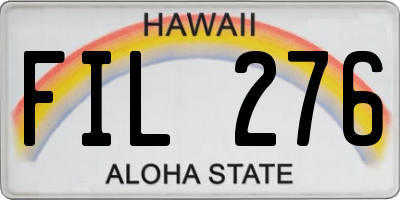 HI license plate FIL276