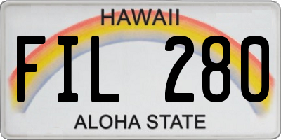HI license plate FIL280