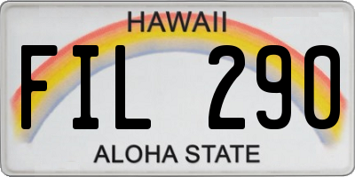 HI license plate FIL290