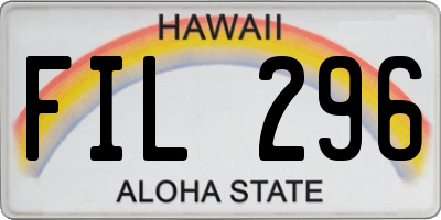 HI license plate FIL296