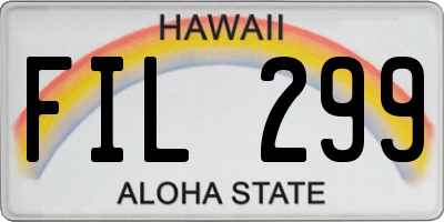 HI license plate FIL299