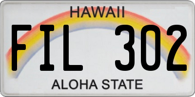 HI license plate FIL302