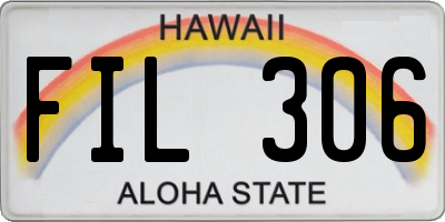 HI license plate FIL306