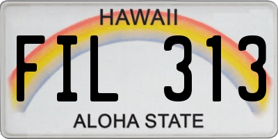 HI license plate FIL313