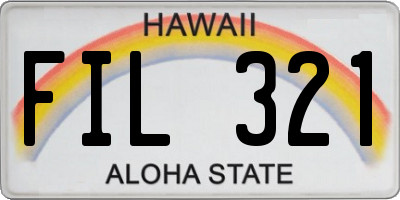 HI license plate FIL321