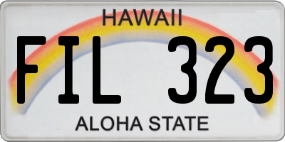 HI license plate FIL323