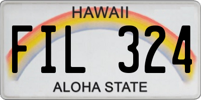 HI license plate FIL324