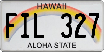 HI license plate FIL327