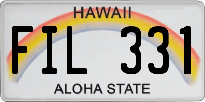HI license plate FIL331
