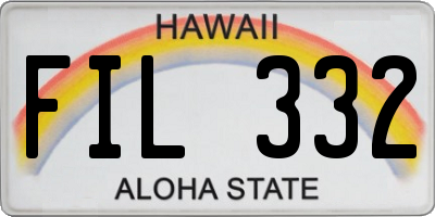 HI license plate FIL332