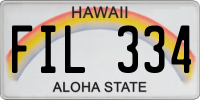 HI license plate FIL334