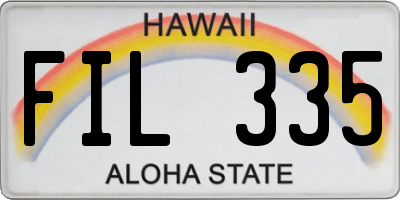 HI license plate FIL335
