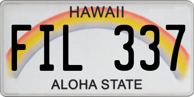 HI license plate FIL337