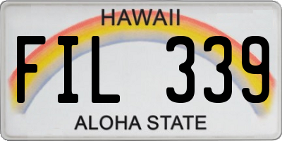 HI license plate FIL339