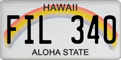 HI license plate FIL340
