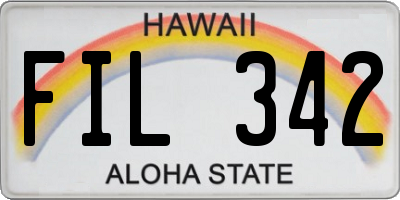 HI license plate FIL342