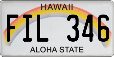 HI license plate FIL346