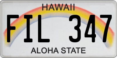 HI license plate FIL347