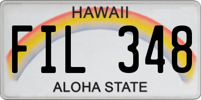 HI license plate FIL348