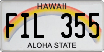 HI license plate FIL355