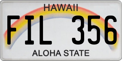 HI license plate FIL356