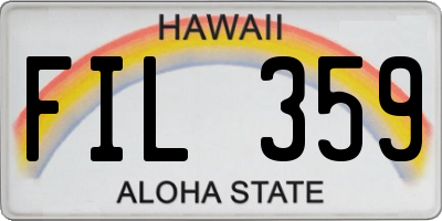 HI license plate FIL359
