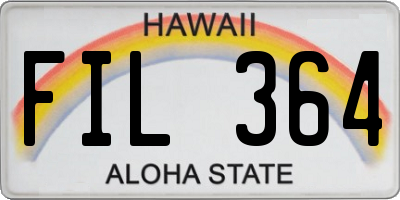 HI license plate FIL364