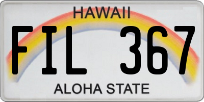 HI license plate FIL367