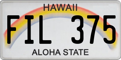 HI license plate FIL375