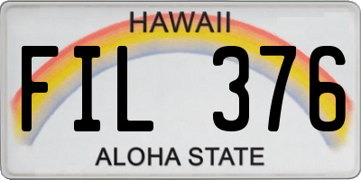 HI license plate FIL376