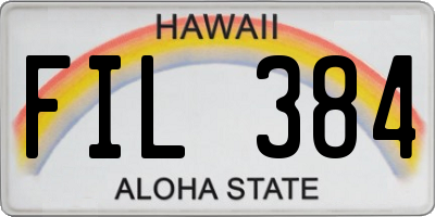 HI license plate FIL384