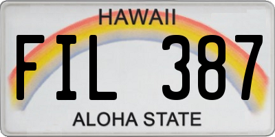 HI license plate FIL387
