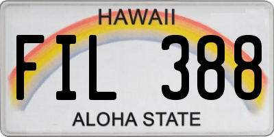 HI license plate FIL388