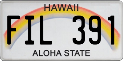 HI license plate FIL391