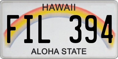 HI license plate FIL394