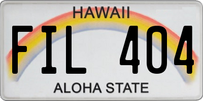 HI license plate FIL404