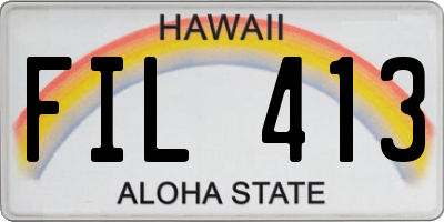 HI license plate FIL413