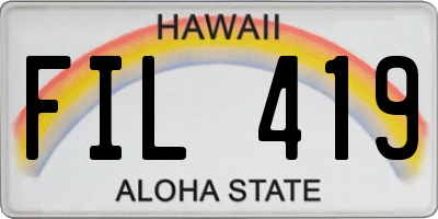 HI license plate FIL419