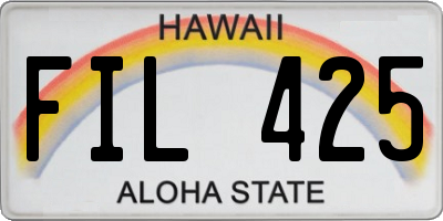 HI license plate FIL425